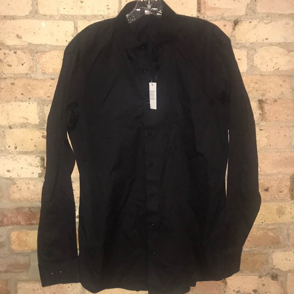 Tie Bar men’s black shirt. Size 16 neck 34/35